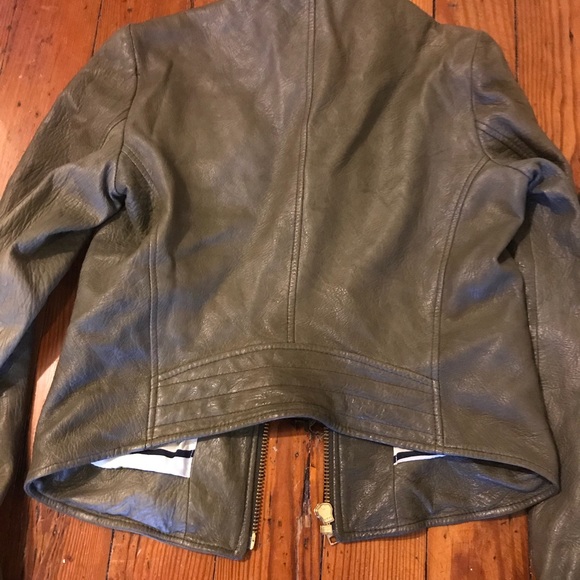 Theory gray leather jacket, petite - Picture 8 of 8